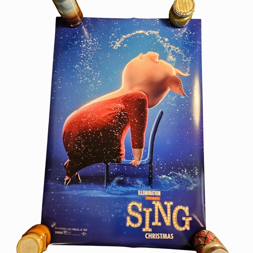 Sing 2016 Original Advance Teaser Movie Poster 27x40 Matthew McConaughey D/S